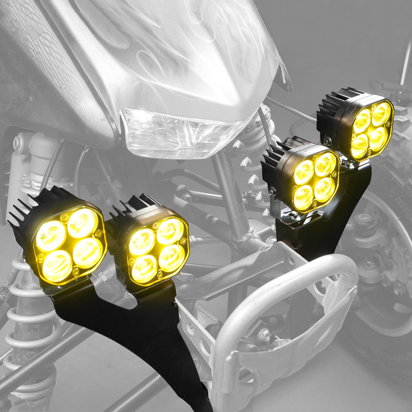 ATV LED Front Headlight Work Lights With Bracket For Honda TRX450R TRX450ER