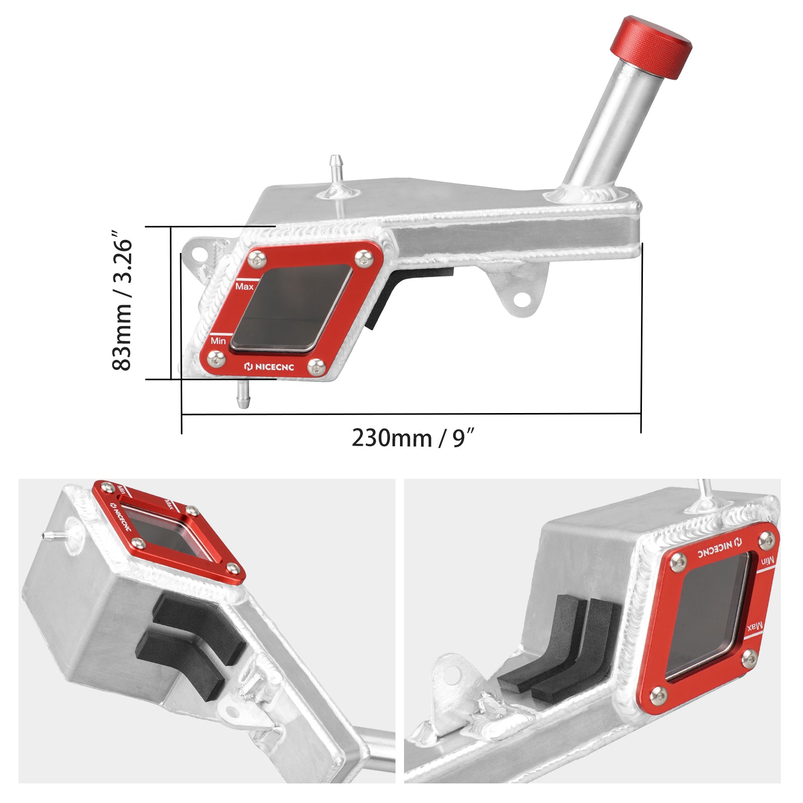 ATV Transparent Radiator Reservoir Recovery Tank For Honda TRX450R TRX450ER