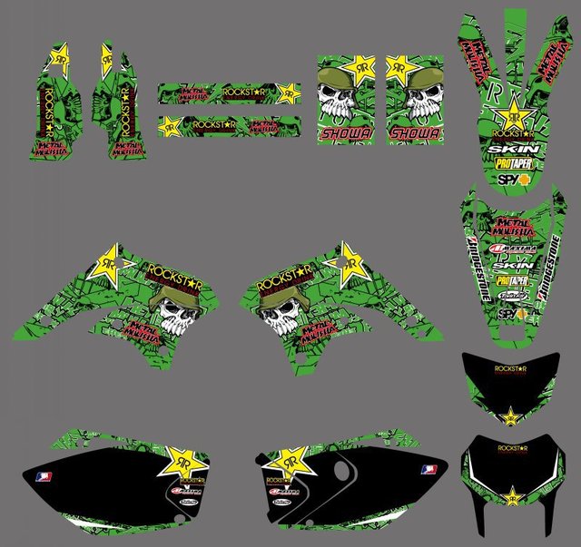 Graphic Decals Stickers Set For KAWASAKI KLX450 2008-2012