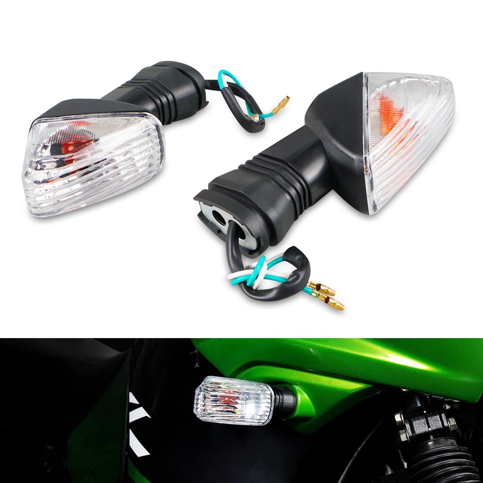 Front Rear LED Turn Signal Indicator Light Lamp For Kawasaki KLR650 NINJA ZX-6R