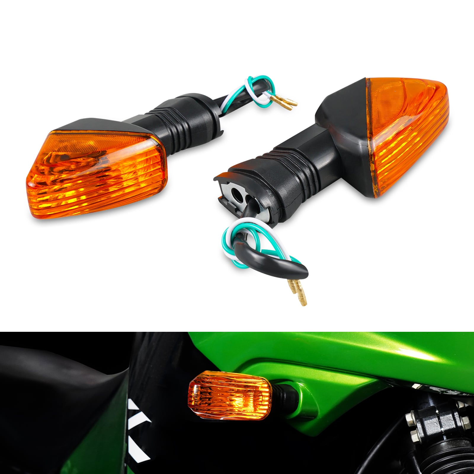 Front Rear LED Turn Signal Indicator Light Lamp For Kawasaki KLR650 NINJA ZX-6R