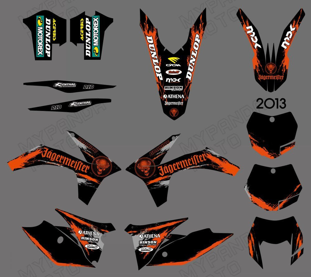 Team Graphics Decals Stickers For KTM 150 250 300 350 500 XC 2011 EXC 2012-2013