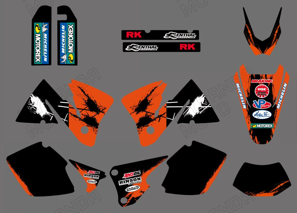 Motorcycle Full Graphic Decals Stickers For KTM EXC 2001-2002