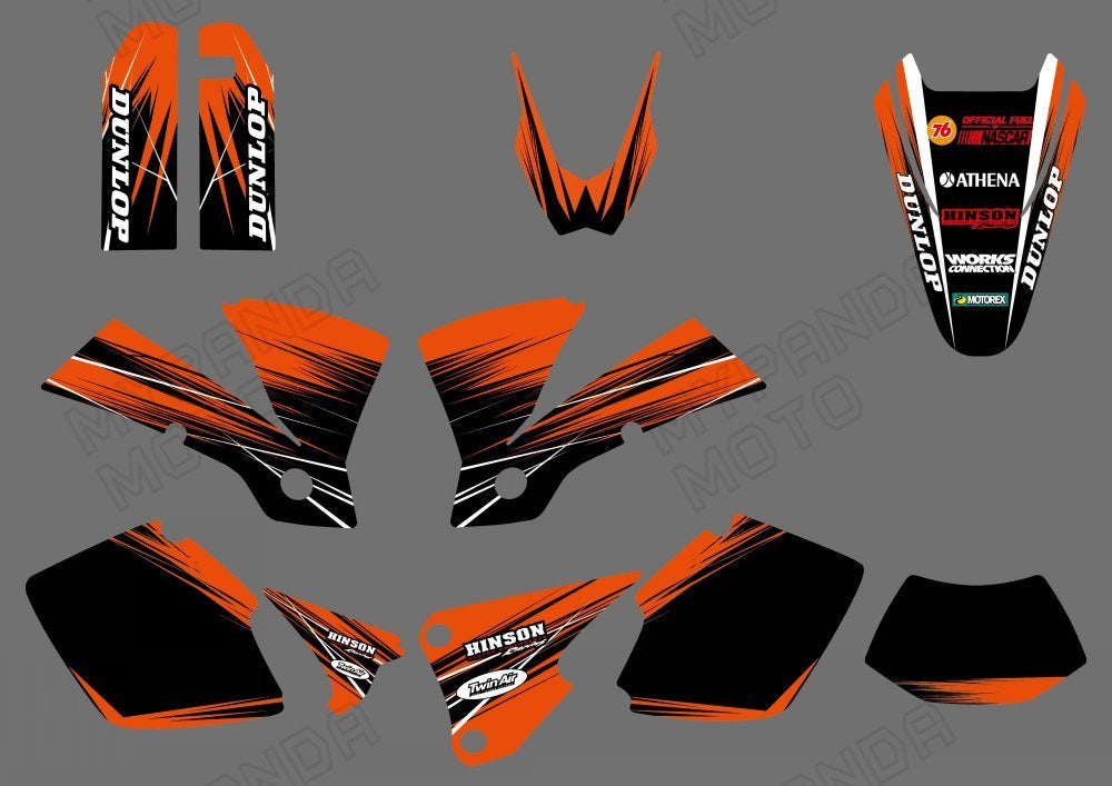 Motocross Team Full Graphic Decals Stickers Kit For KTM EXC 2003