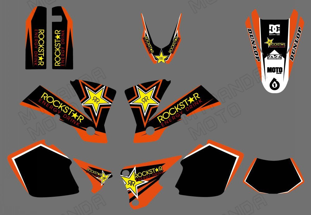 Motocross Team Full Graphic Decals Stickers Kit For KTM EXC 2003