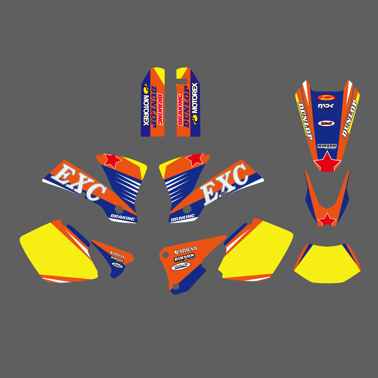 Motocross Team Full Graphic Decals Stickers Kit For KTM EXC 2003