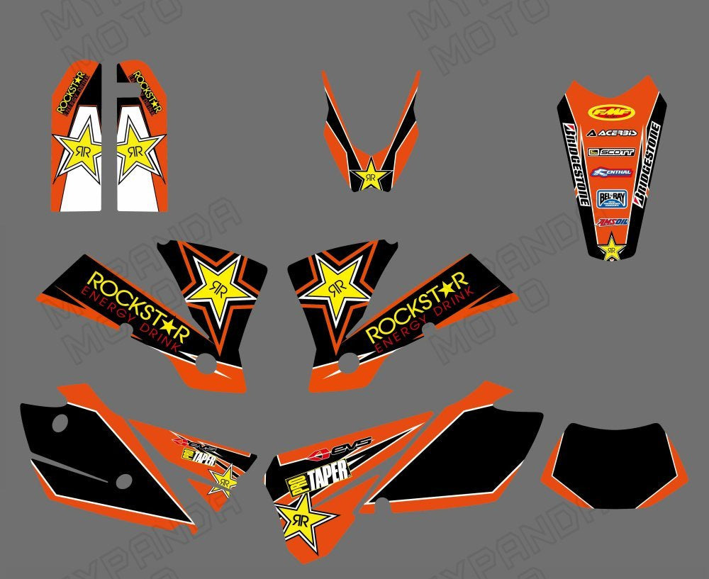 Motorcycle Team Graphic Decals Stickers Kit For KTM EXC 2004