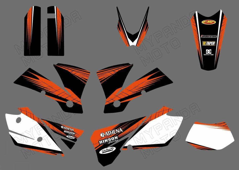 Motorcycle Team Graphic Decals Stickers Kit For KTM EXC 2004