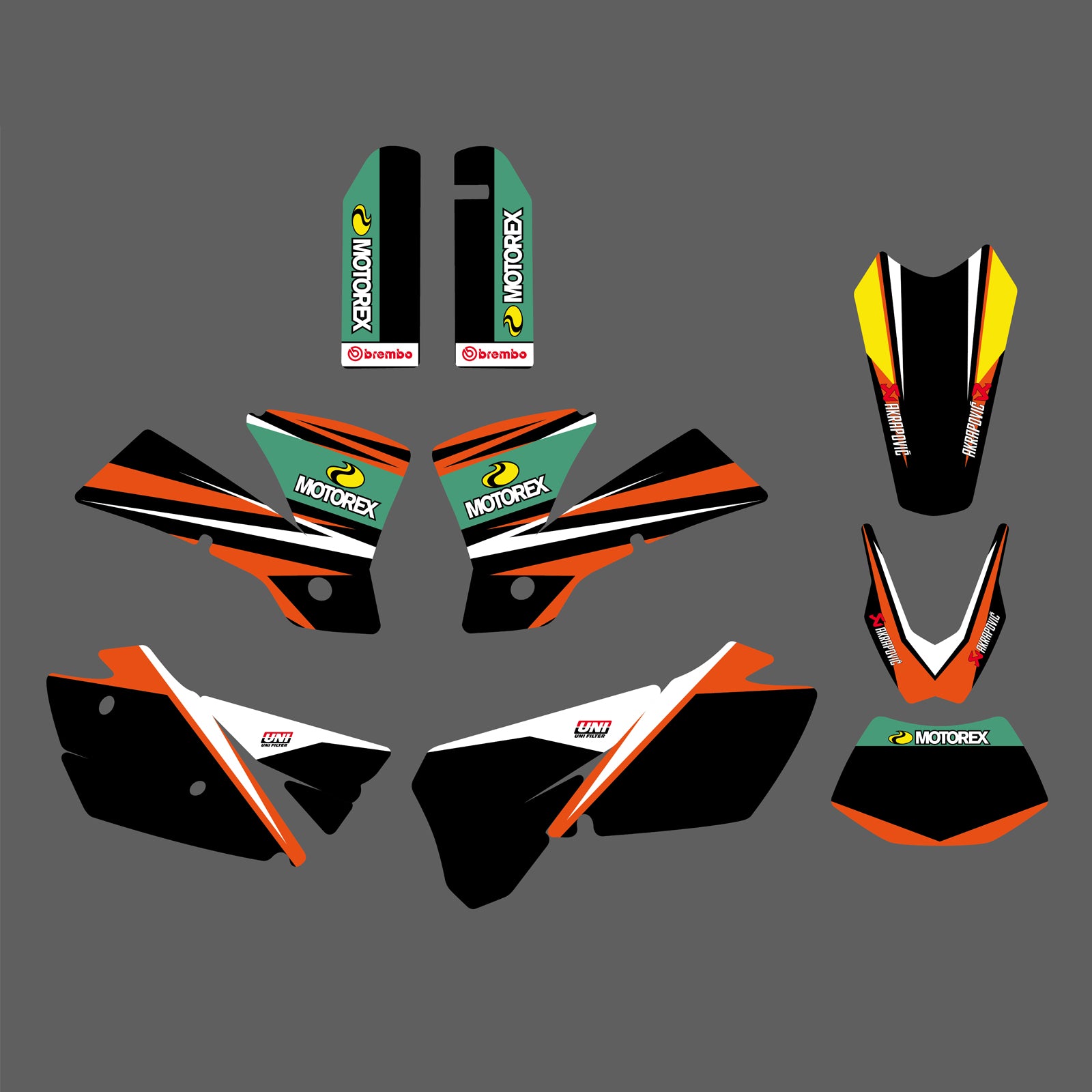 Motorcycle Team Graphic Decals Stickers Kit For KTM EXC 2004