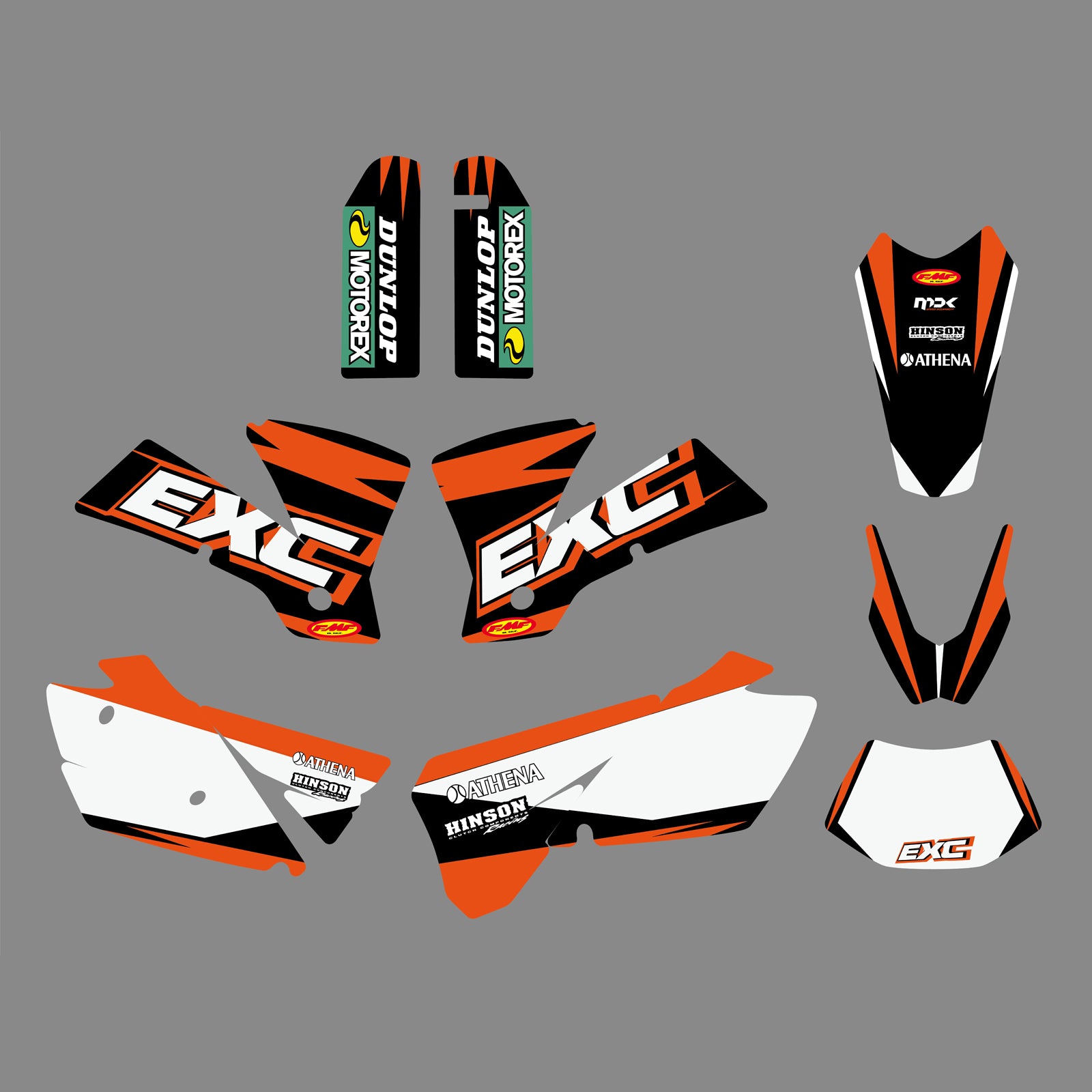 Motorcycle Full Graphic Decals Fender Stickers Set For KTM EXC 2004