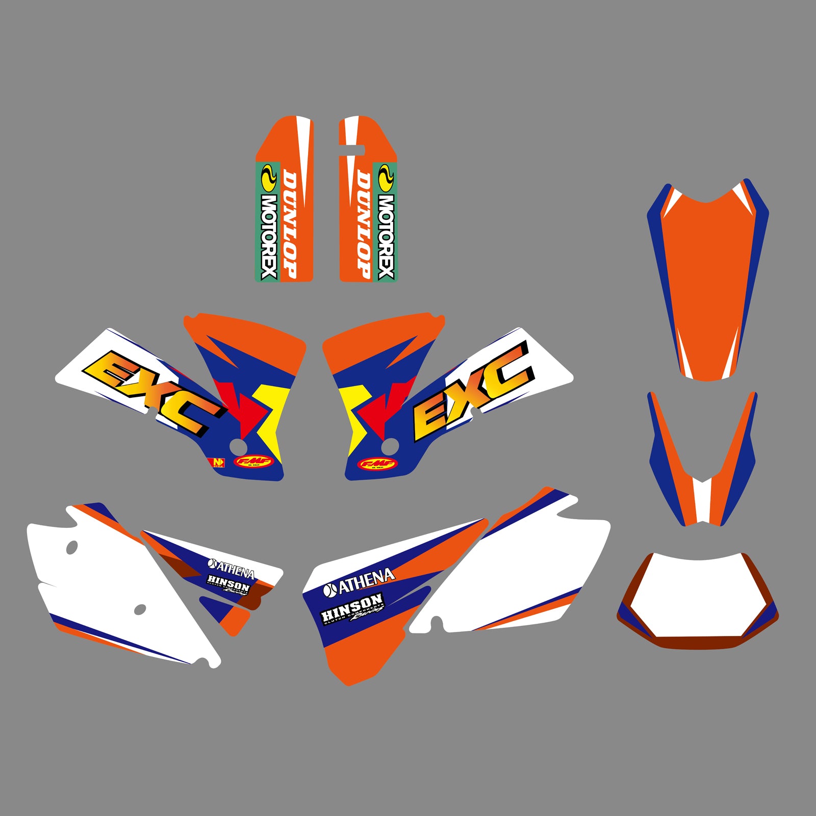 Motorcycle Full Graphic Decals Fender Stickers Set For KTM EXC 2004