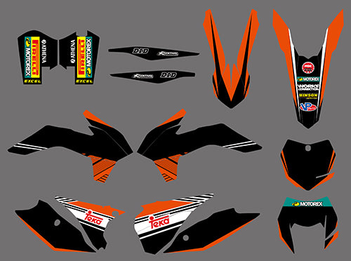 Full Graphics Background Decal Stickers For KTM EXC/XC-W/XCF-W 2014-2016