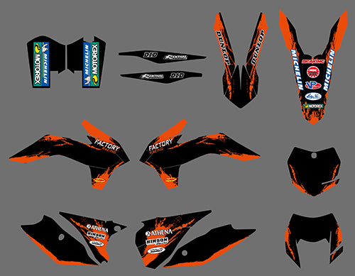 Full Graphics Background Decal Stickers For KTM EXC/XC-W/XCF-W 2014-2016