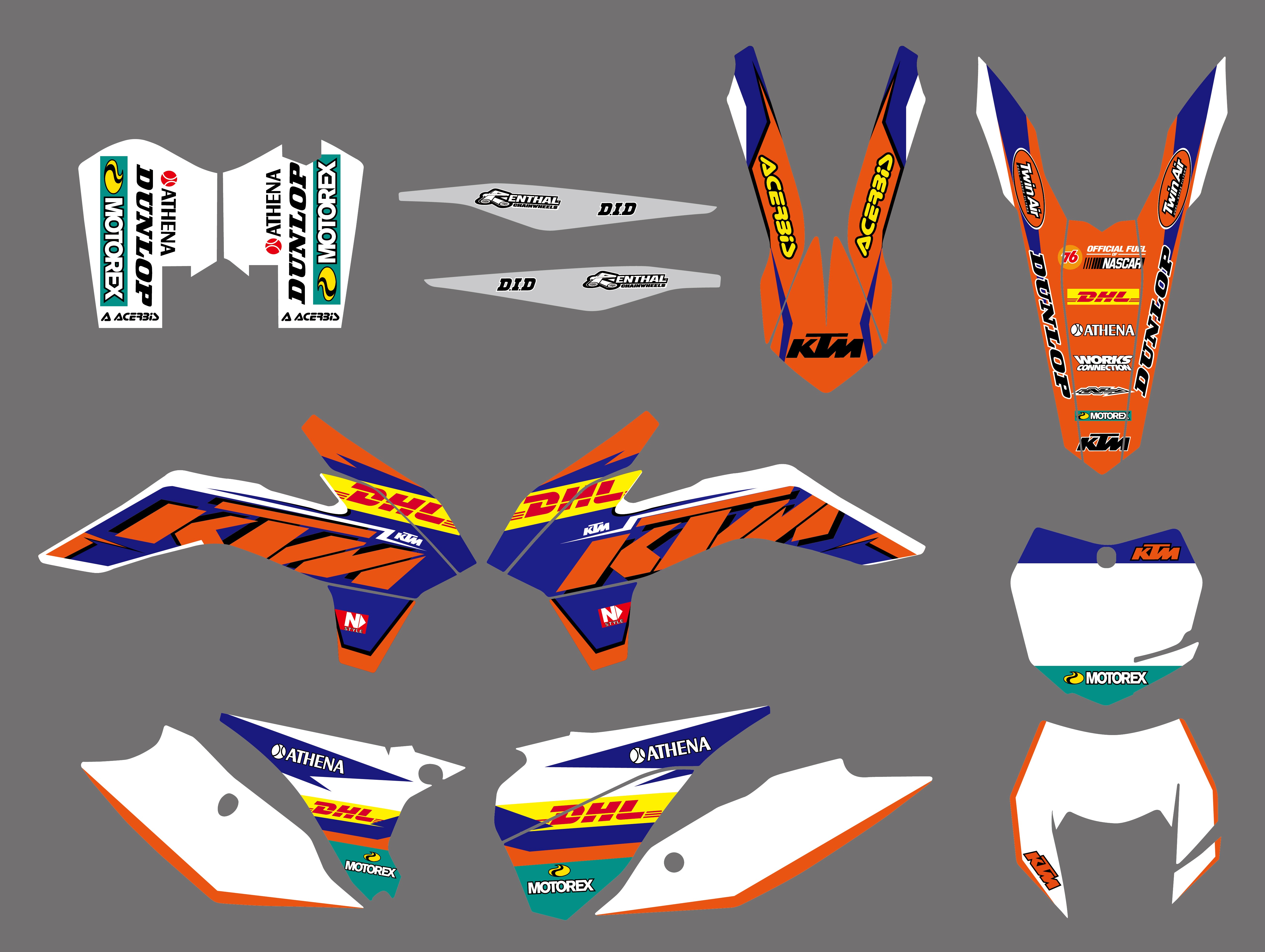 Full Graphics Decals Stickers Kit For KTM EXC/XC-W/XCF-W 2014-2016