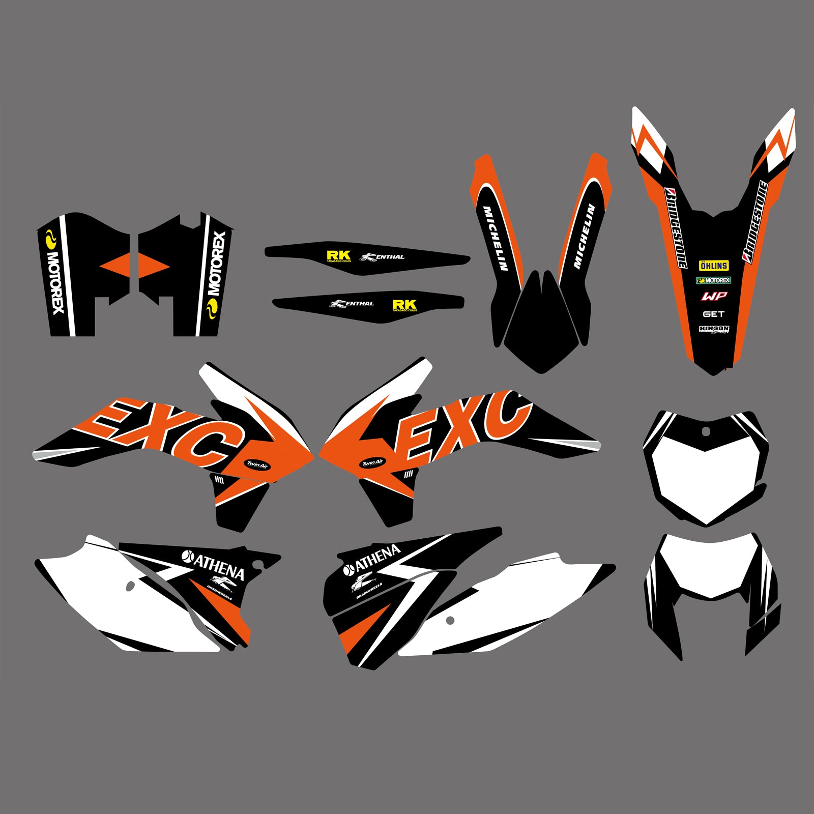 Full Graphics Background Decal Stickers For KTM EXC/XC-W/XCF-W 2014-2016