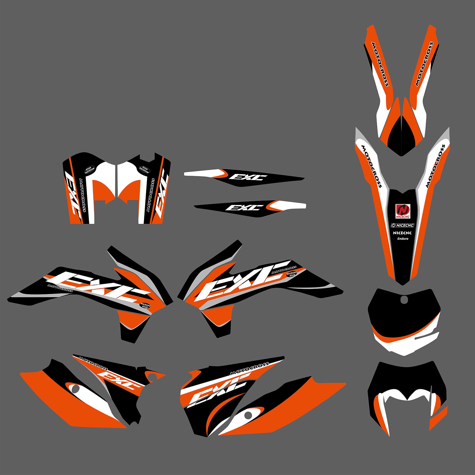 Motorcycle Full Graphics Decals Stickers Set For KTM EXC / XC-W / XCF-W 2014-2016