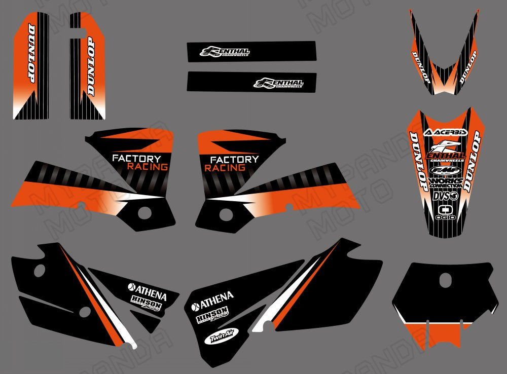 Motorcycle Team Graphics Backgrounds Decals Stickers For KTM SX 2003-2004