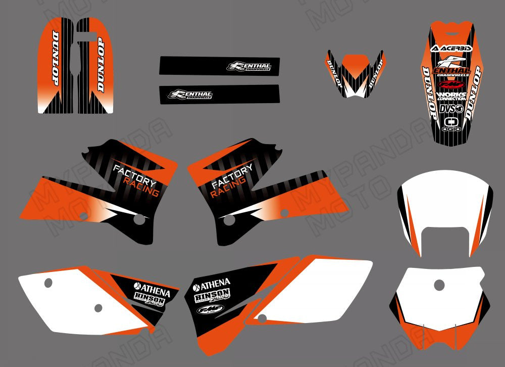 Motorcycle Graphic Decals Stickers For KTM SX 125 250 380 400 520 2005-2006