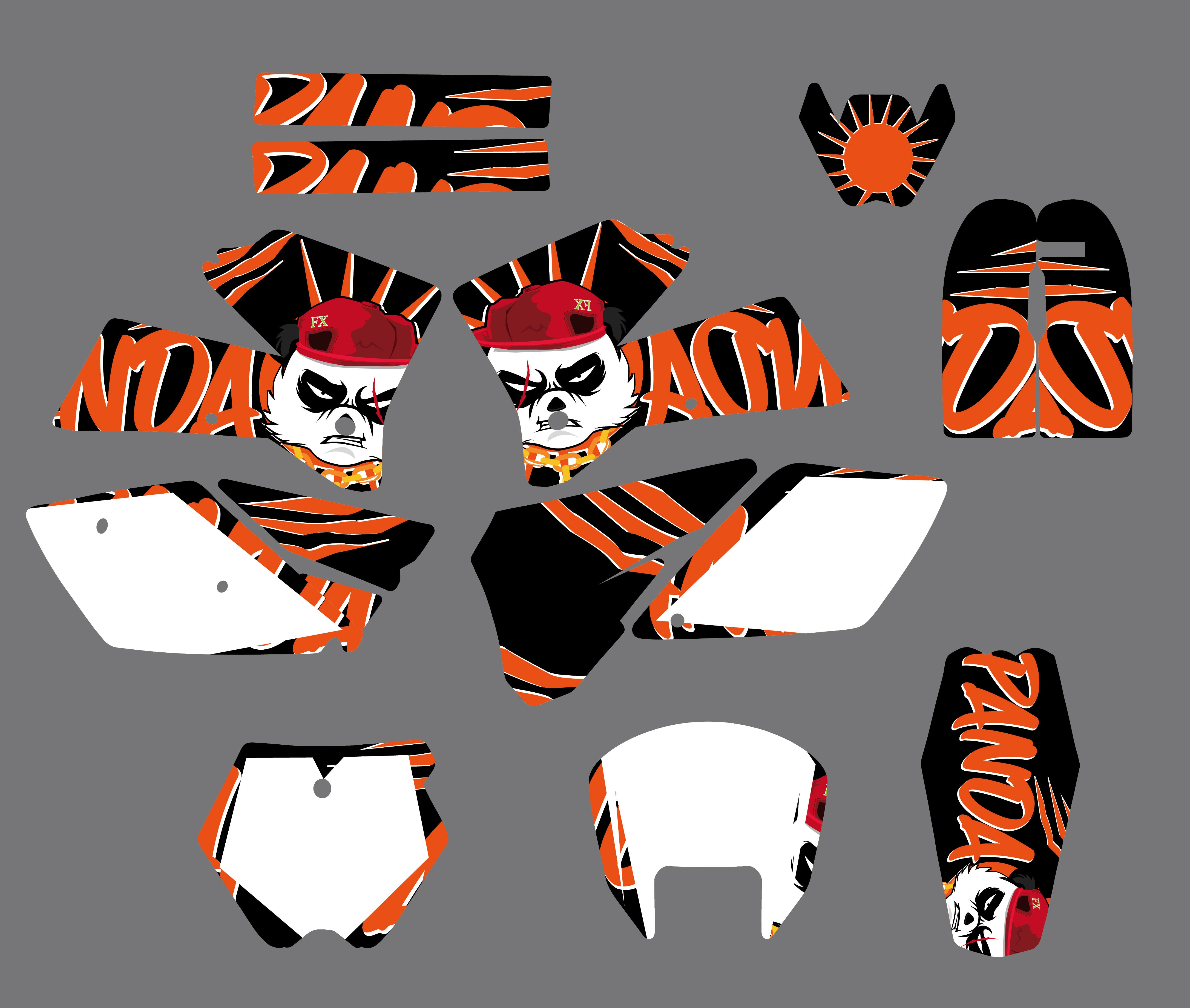 Motorcycle Graphic Decals Stickers For KTM SX 125 250 380 400 520 2005-2006