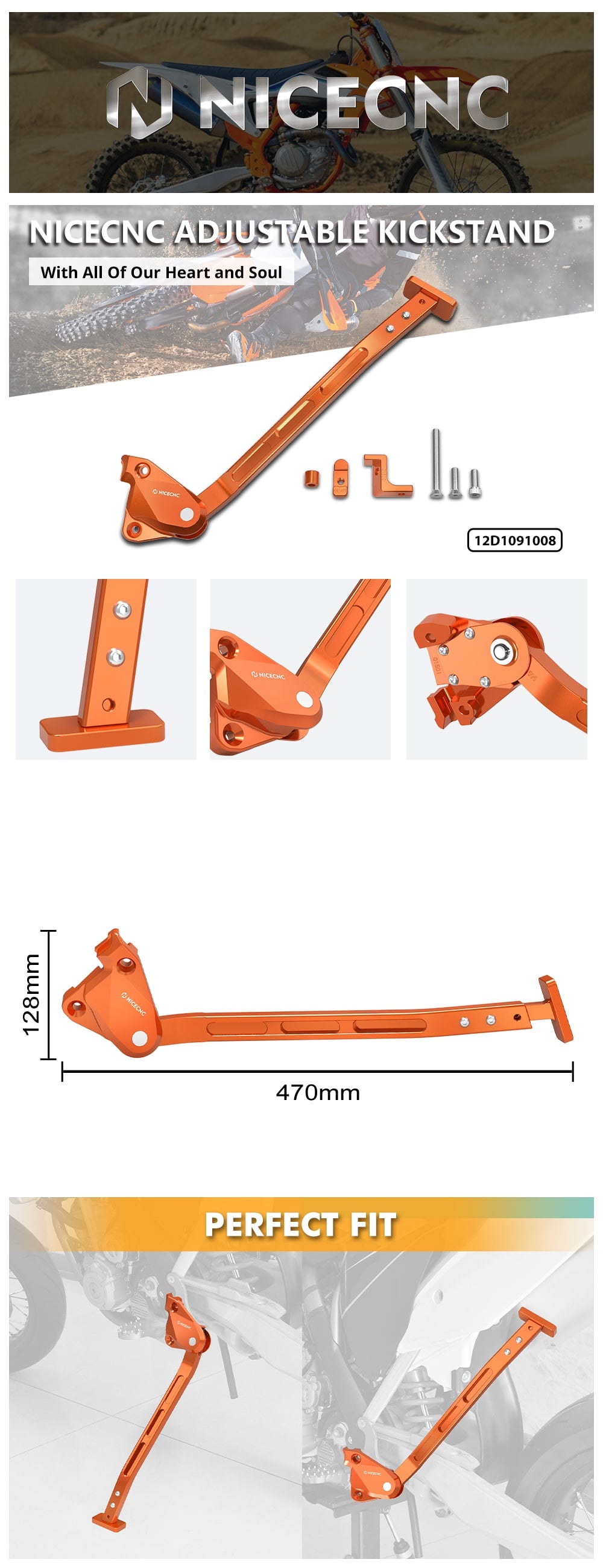 Adjustable Kickstand Aluminum Lowering Link For KTM SX SX-F HUSQVARNA TC/FC  GAS GAS