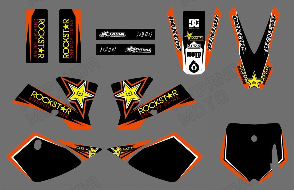 Motorcycle Graphic Full Decals Stickers Kit For KTM SX50 2002-2008