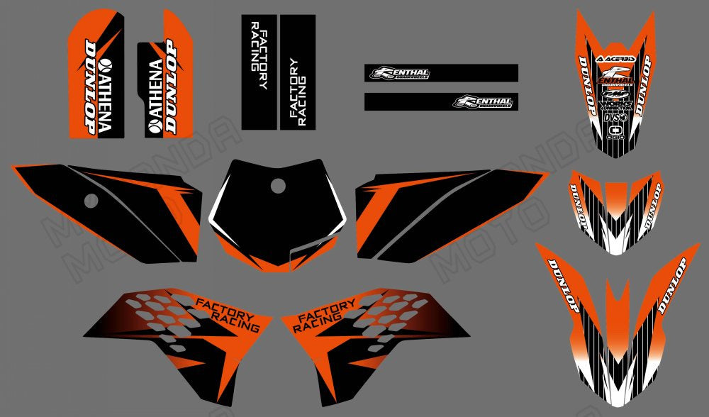 Motorcycle Team Graphic Decals Sticker Kit For KTM SX50 2009-2015