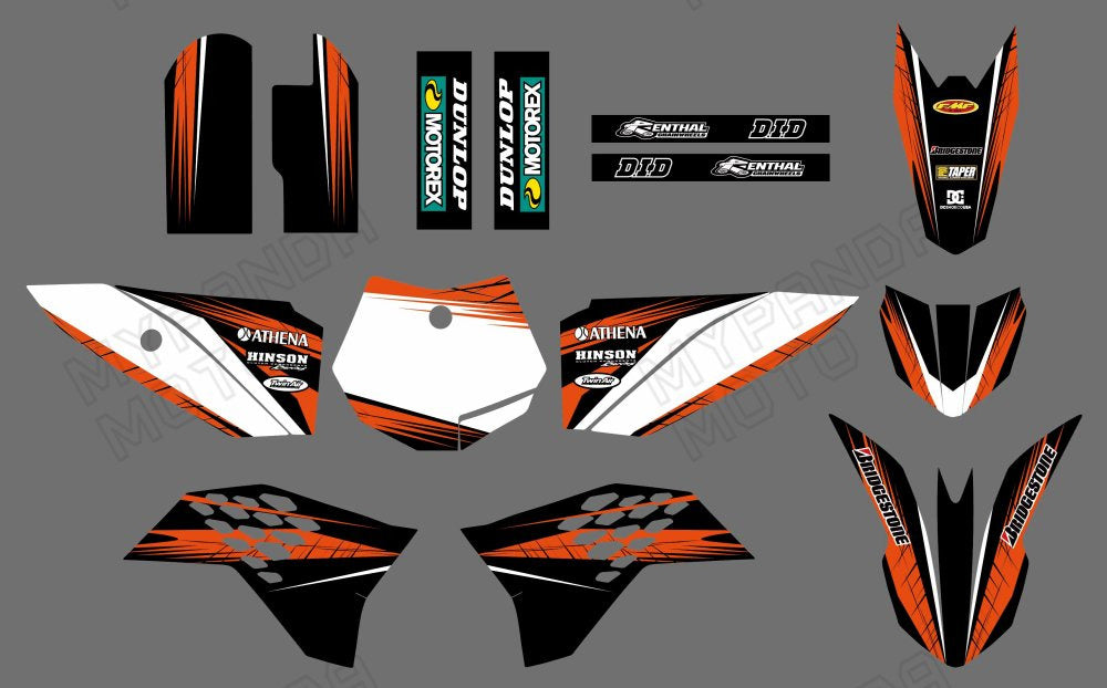 Motorcycle Team Graphic Decals Sticker Kit For KTM SX50 2009-2015