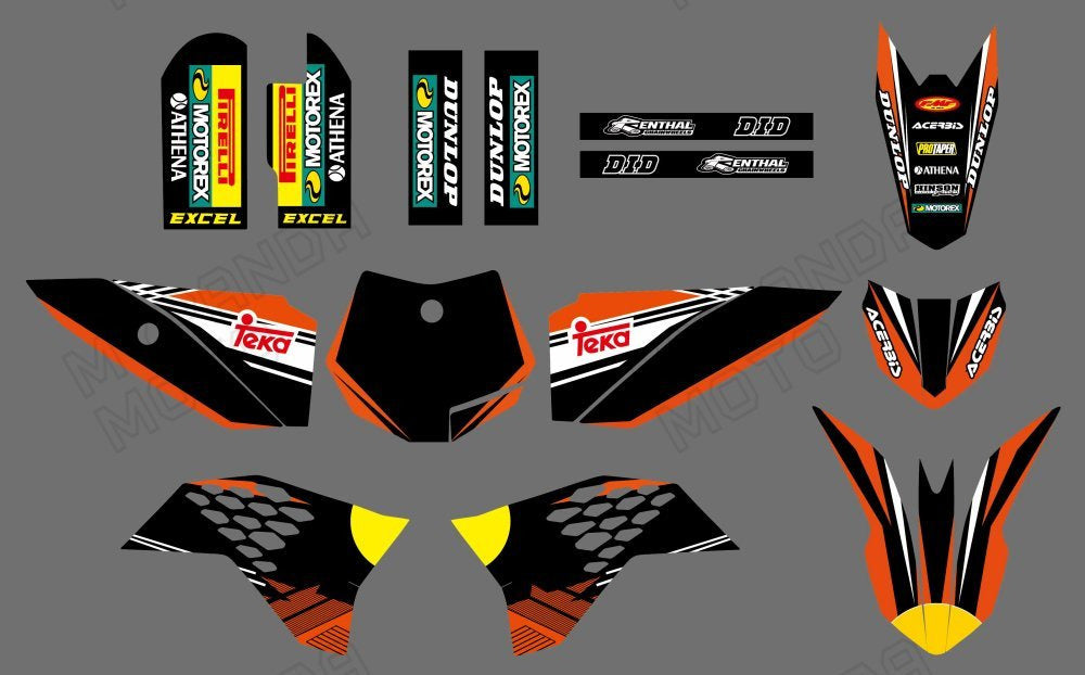 Motorcycle Team Graphic Decals Sticker Kit For KTM SX50 2009-2015