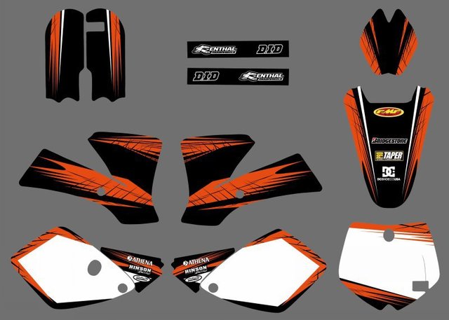 Motorcycle Graphic Decals Stickers Kit For KTM SX65 2002-2008