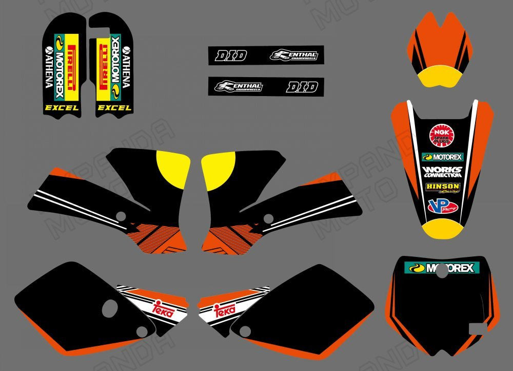 Motorcycle Graphic Decals Stickers Kit For KTM SX65 2002-2008