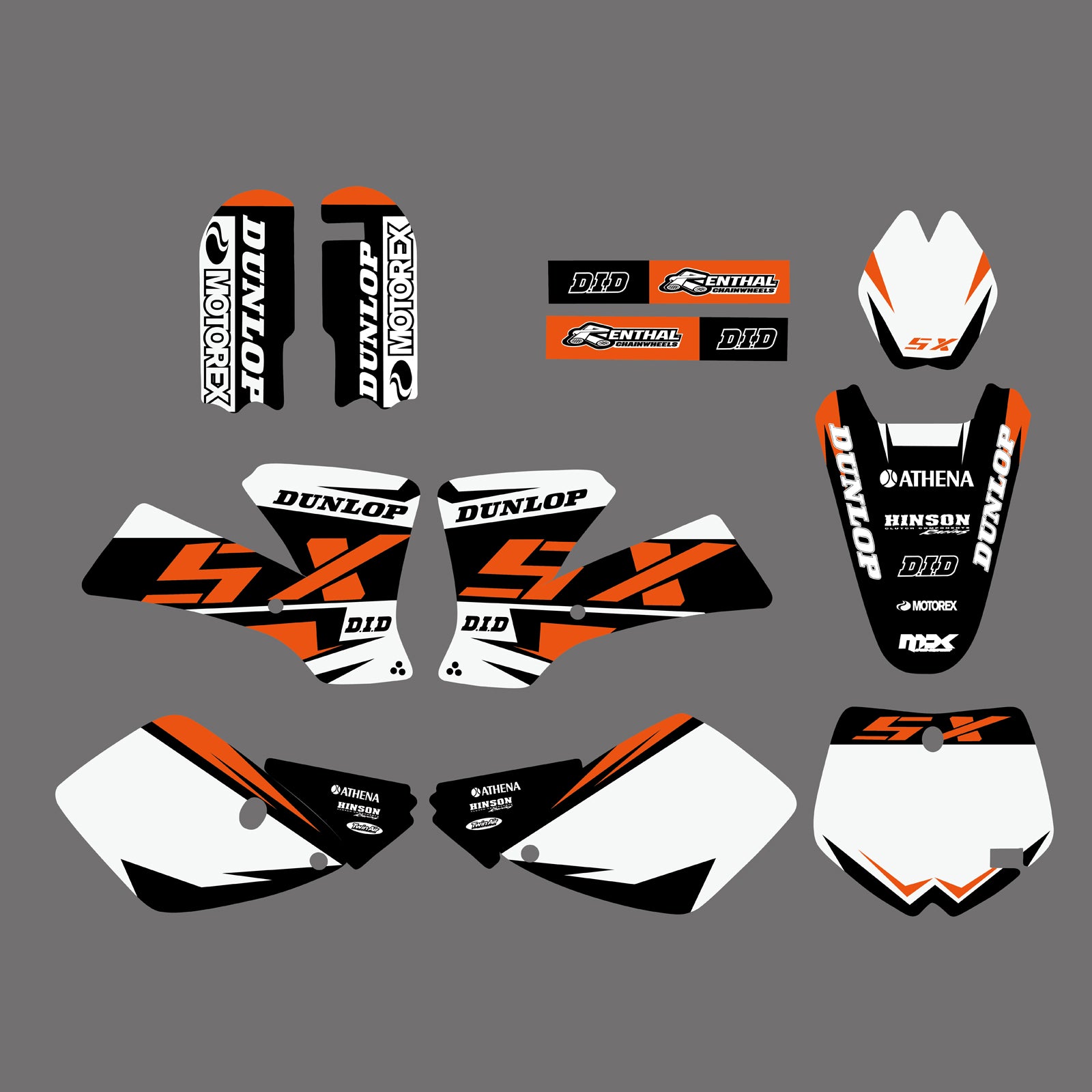 Motorcycle Graphics & Background Decals Kits for KTM SX65 02-08