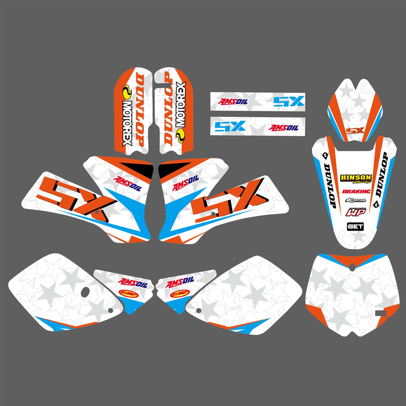 Motorcycle Graphics Background Decal Stickers for KTM SX 65 2002-2008