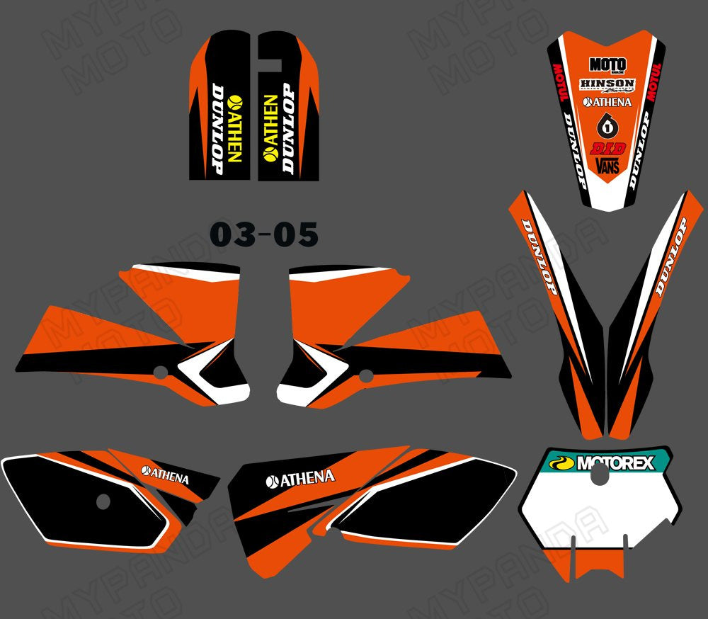 Motorcycle Full Graphics Background Sticker Decal Kits for KTM SX 85-105 2003-2005