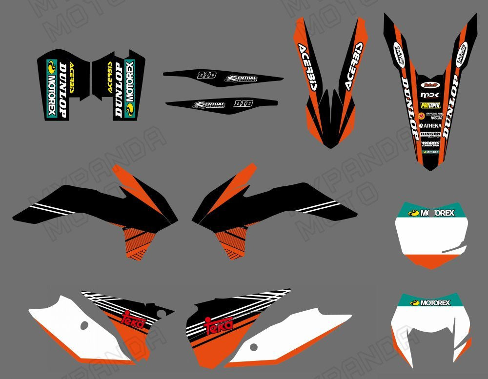 Full Graphics Background Decal Stickers For KTM EXC/XC-W/XCF-W 2014-2016