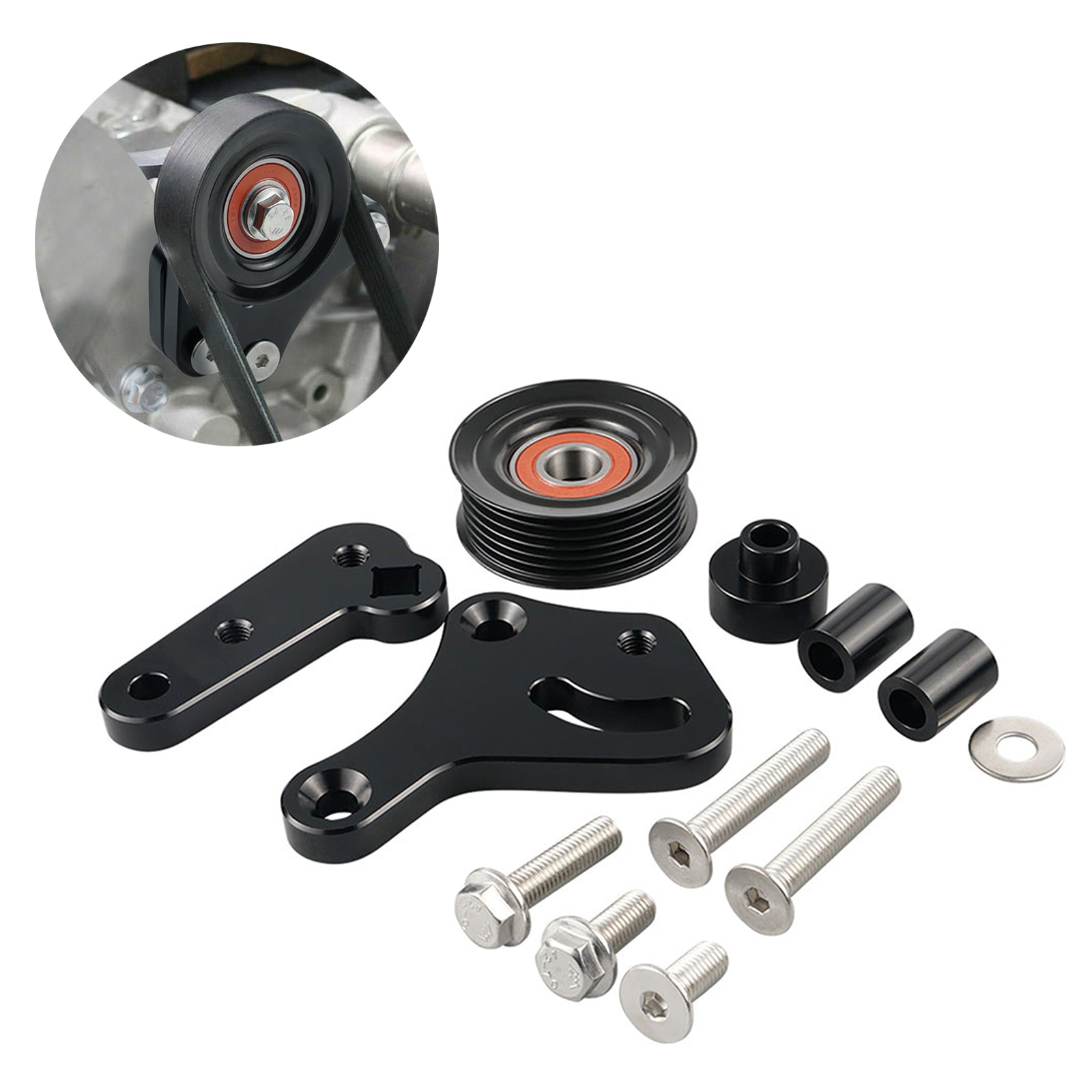 Billet Aluminum LS1 Manual Belt Tensioner w/Pulley For 1998-02 Camaro Z28 SS Firebird Formula Trans Am WS6 LS LS2 GTO