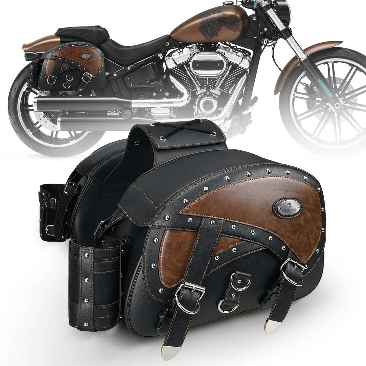 Saddlebags 35L with Cup Holders For Harley Road King