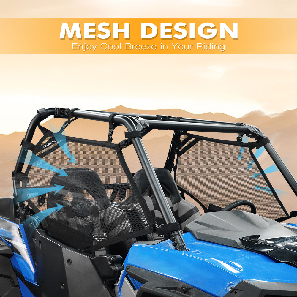 Left + Right UTV Side Window Net Shield Kit Roll Cage Mesh For Polaris RZR XP 1000 Turbo 2015-2023