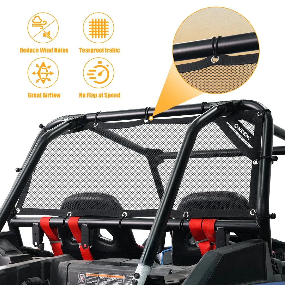 UTV Rear Window Net Mesh Shade Shield For Polaris RZR XP 1000 TURBO 900