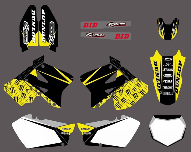 Motorcycle Full Graphic Decals Stickers Set For Suzuki RM125/RM250 2001-2012