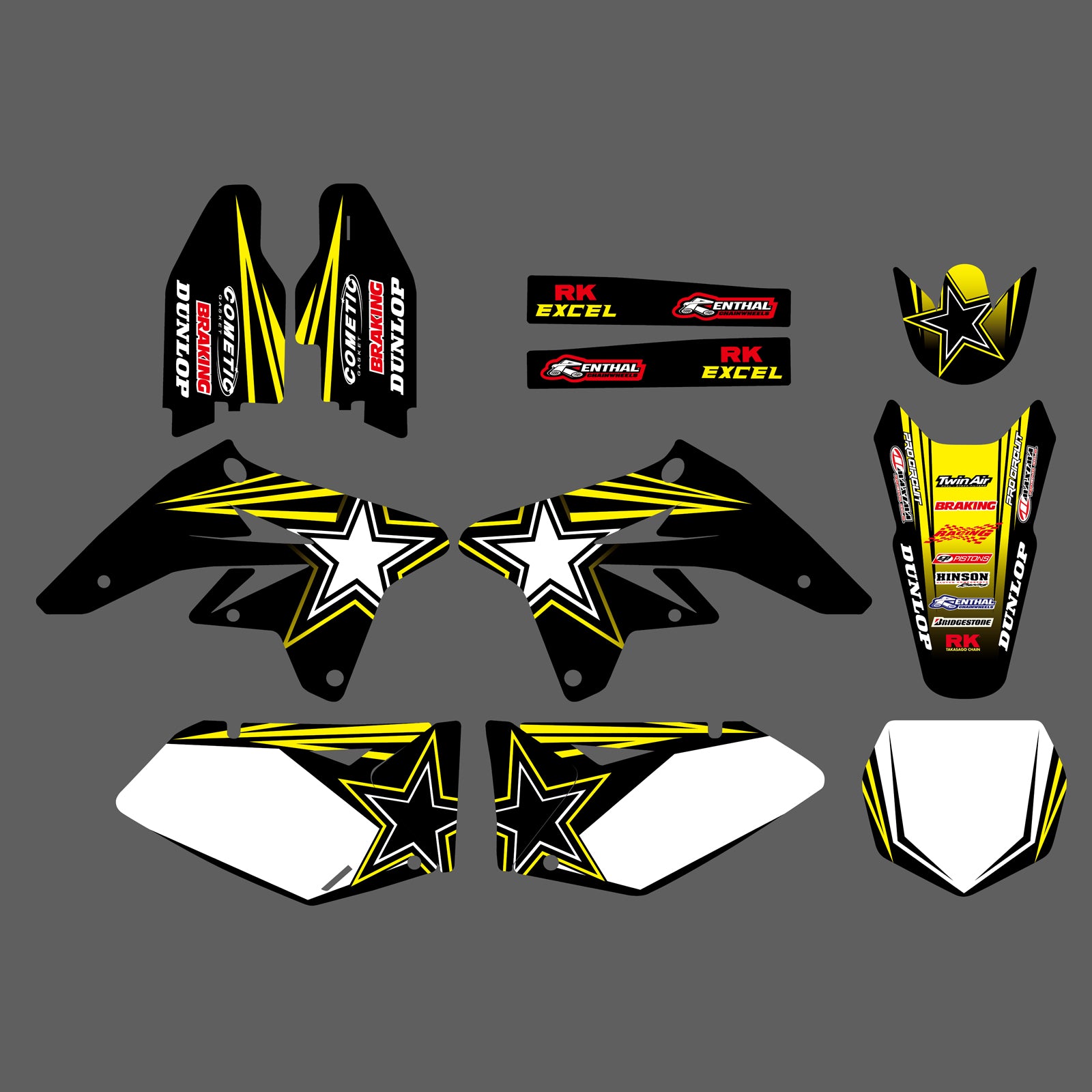 Full Graphics Background Decal Sticker Kit For SUZUKI RMZ250 2007-2009