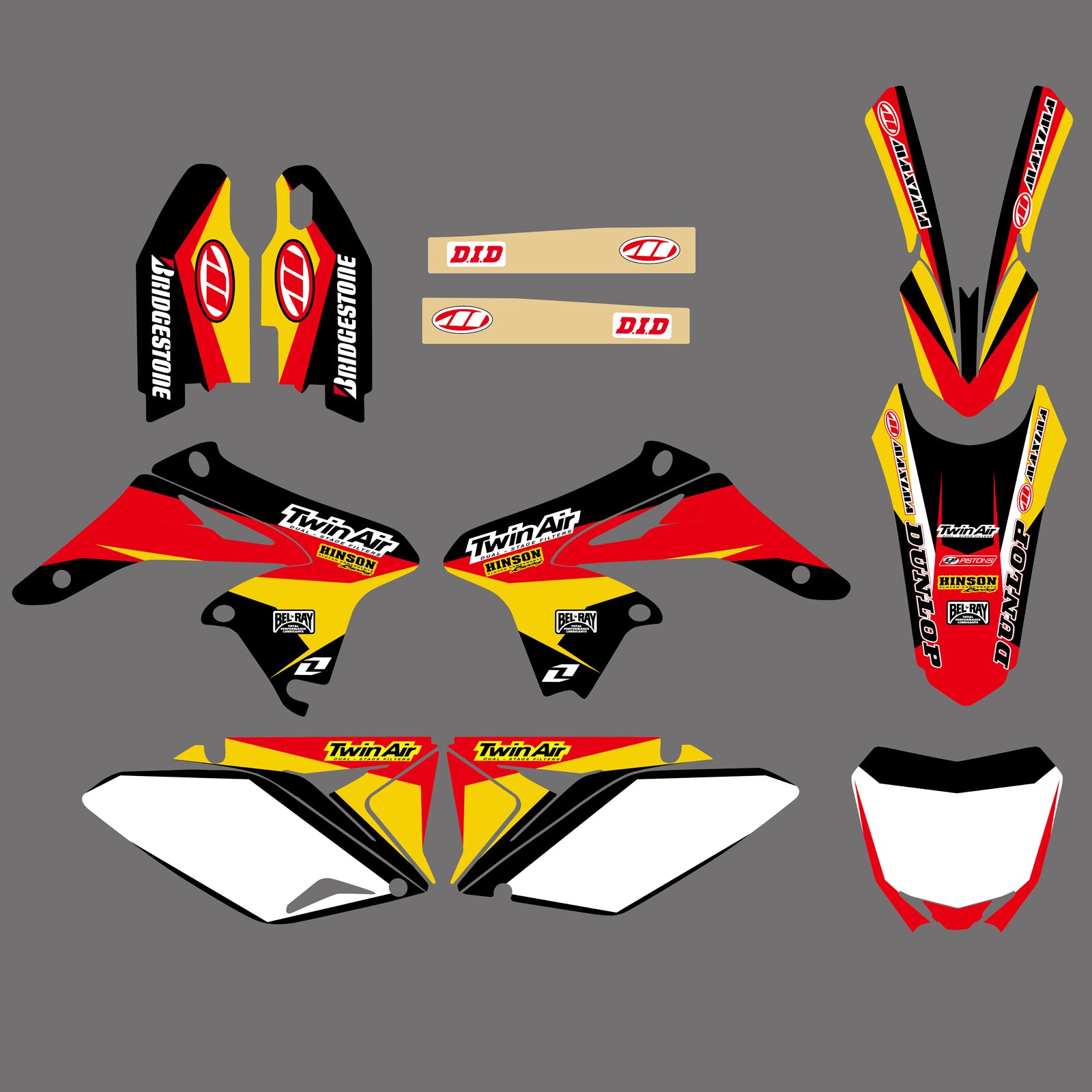 Motocross Graphic Decals Fender Stickers Kit For Suzuki RMZ250 2010-2018