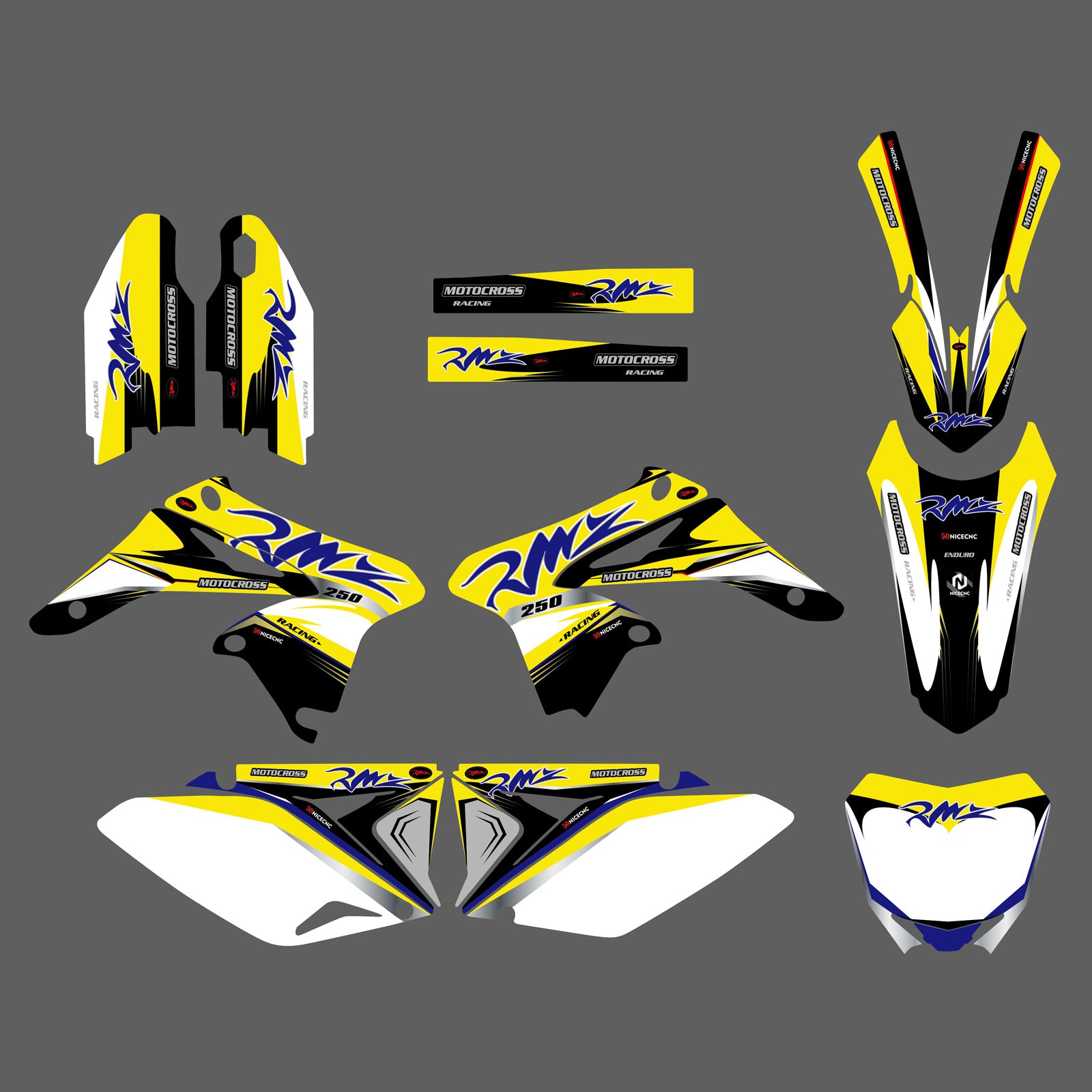 Motorcycle Team Decals Stickers Full Graphic Kit For Suzuki RMZ250 2010-2018