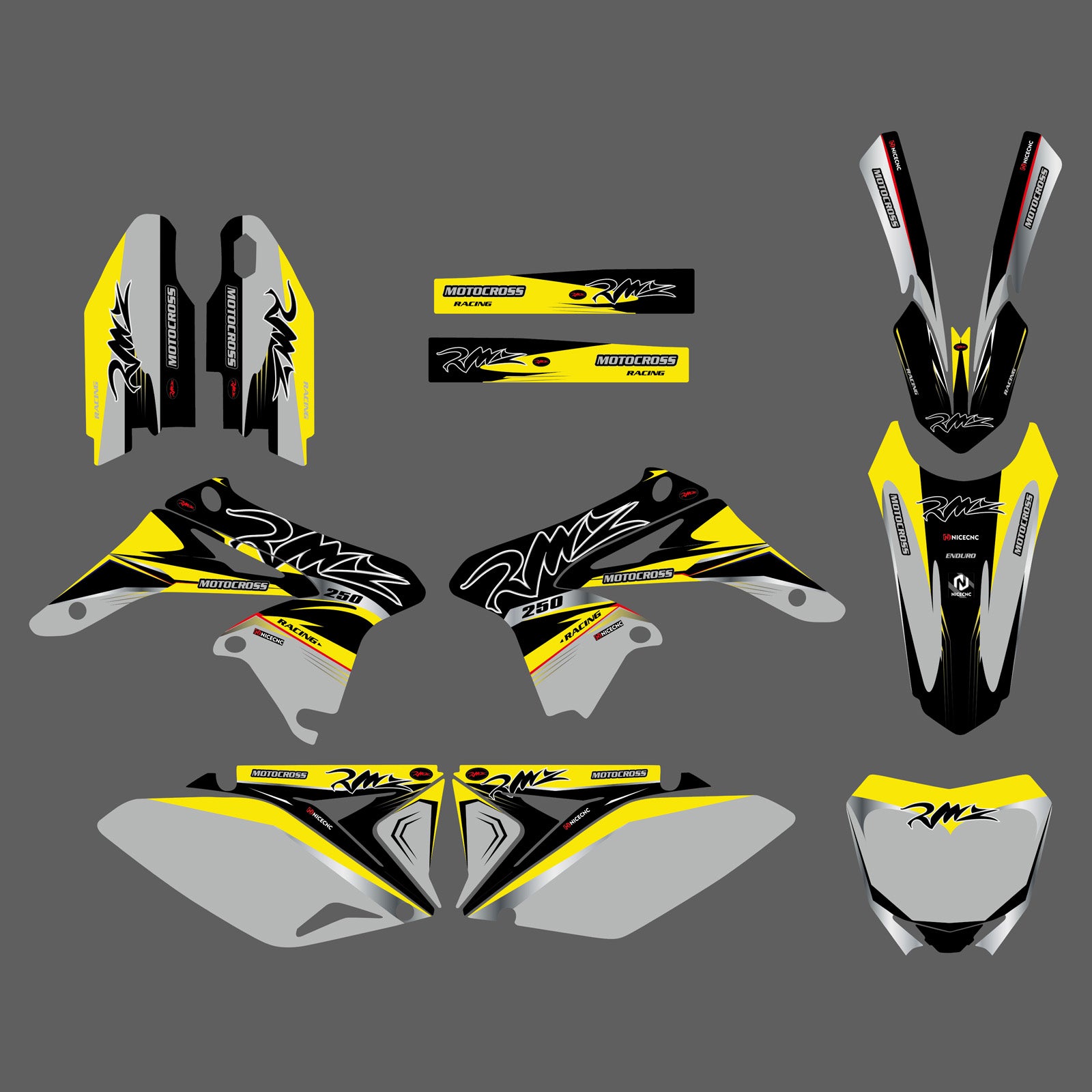 Motorcycle Team Decals Stickers Full Graphic Kit For Suzuki RMZ250 2010-2018