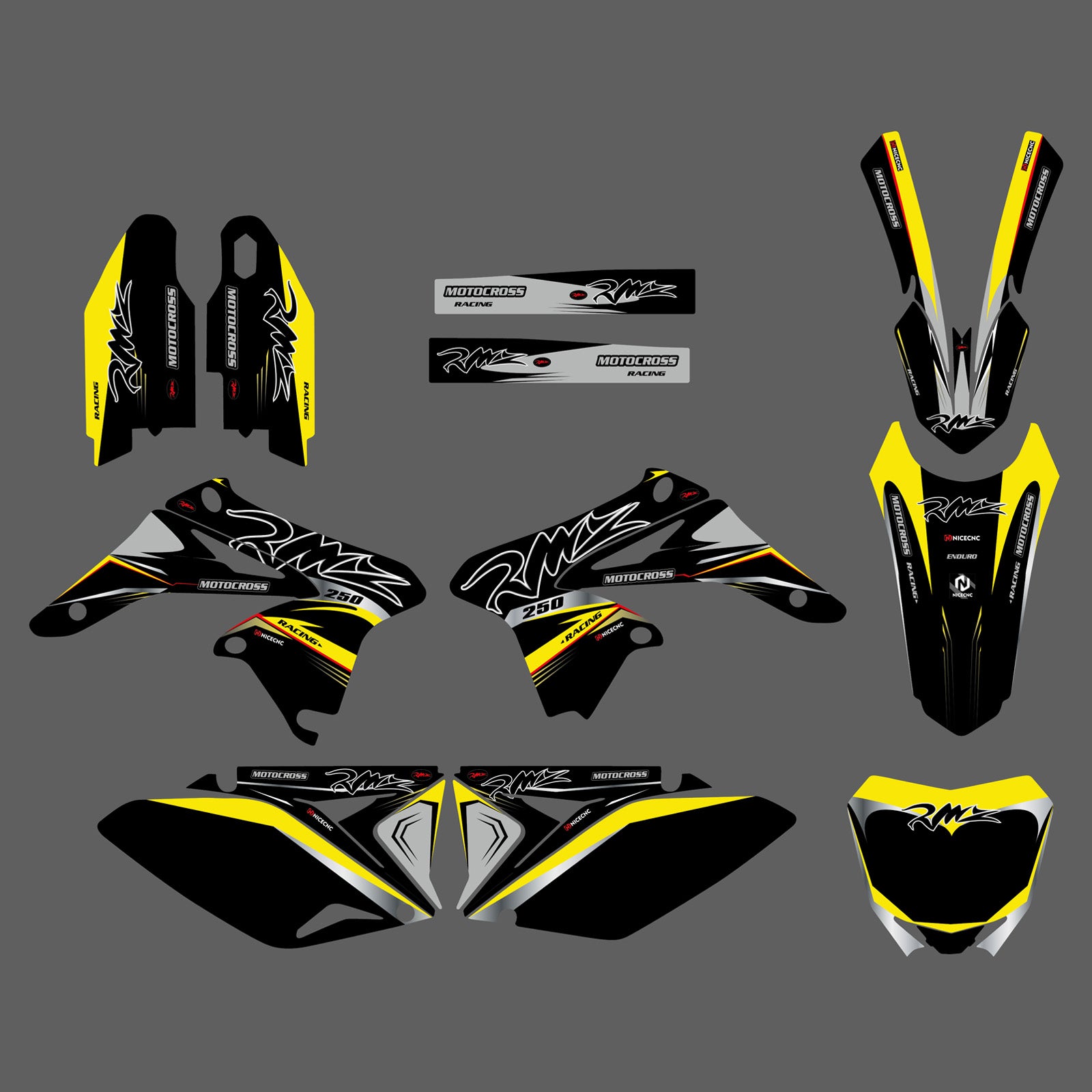 Motorcycle Team Decals Stickers Full Graphic Kit For Suzuki RMZ250 2010-2018