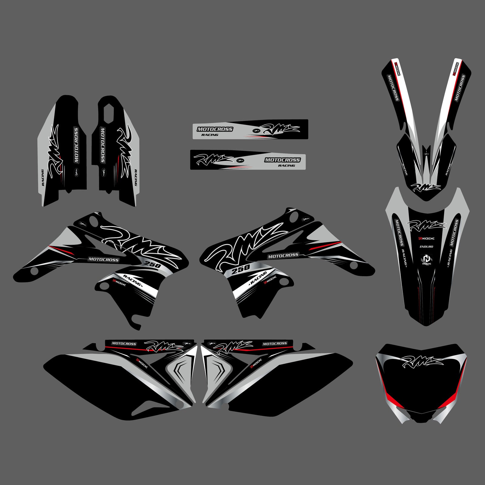 Motorcycle Team Decals Stickers Full Graphic Kit For Suzuki RMZ250 2010-2018