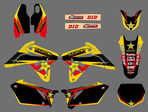 Motorcycle Team Graphics Decals Sticker Kit For Suzuki RMZ450 2007