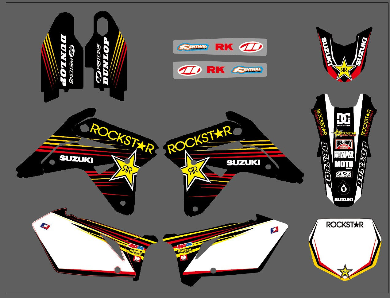 Motorcycle Team Graphics Decals Sticker Kit For Suzuki RMZ450 2007