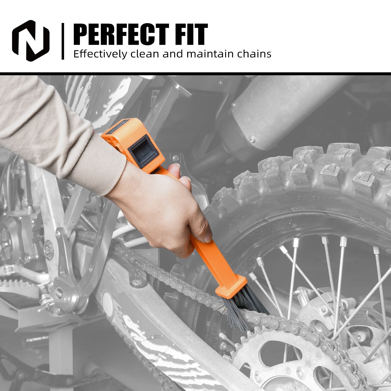 Universal Gear Chain Cleaning Brush Wash Scrubber Tool For KTM Husqvarna GasGas Honda Yamaha