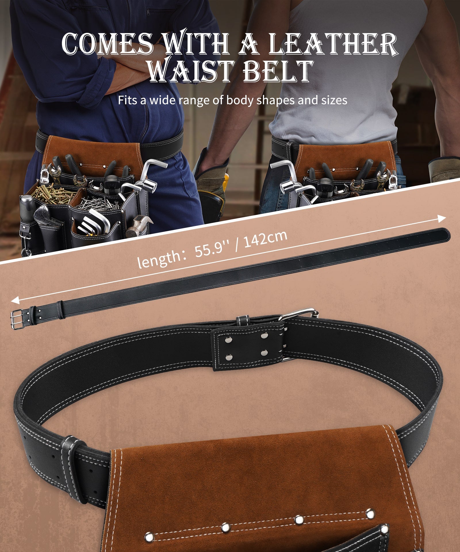 Leather tool pouch clearance belt