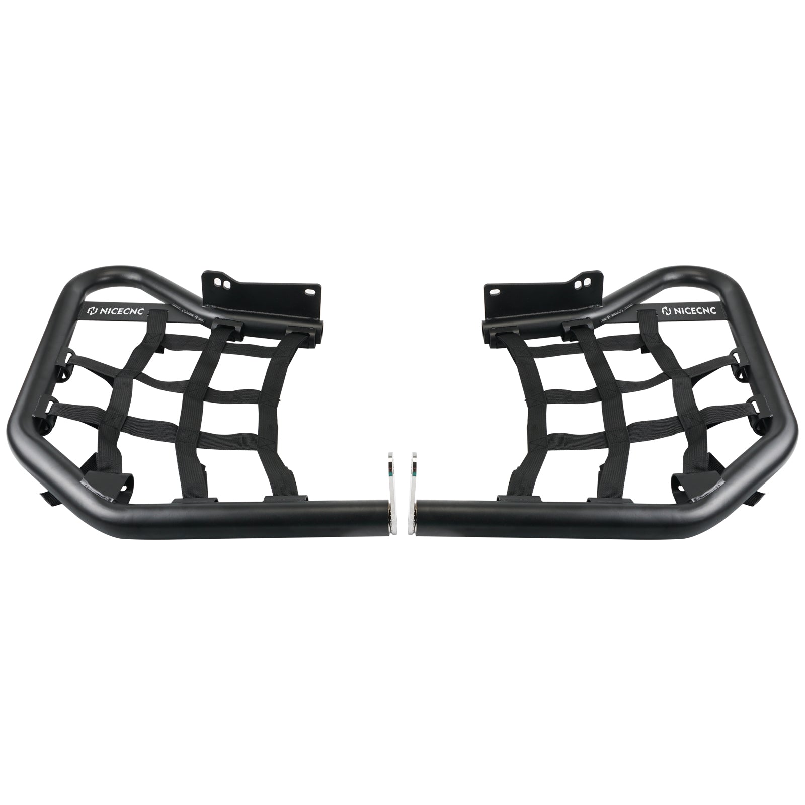 Pair ATV Nerf Bars Peg Heel Guards Netted Protection For Yamaha Raptor 700 06-24